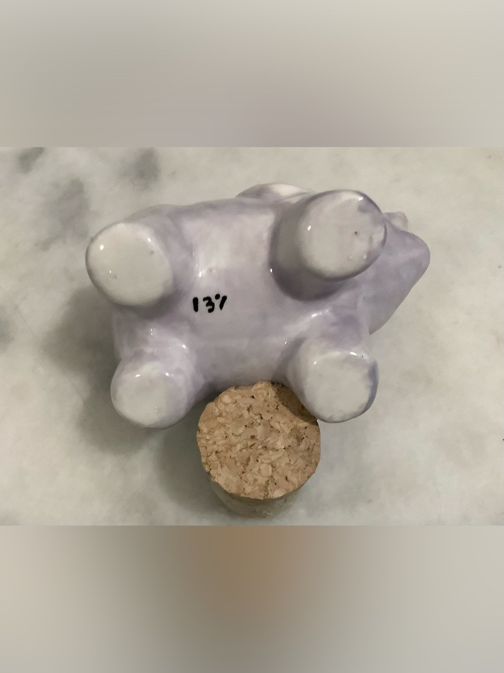 Adorable Ceramic Elephant Airplant trinket container handmade - Picture 6 of 7